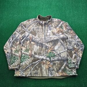 Lincoln Outfitters Sweatshirt Mens 3XL Camo Fleece Quarter Zip Pullover Outdoors